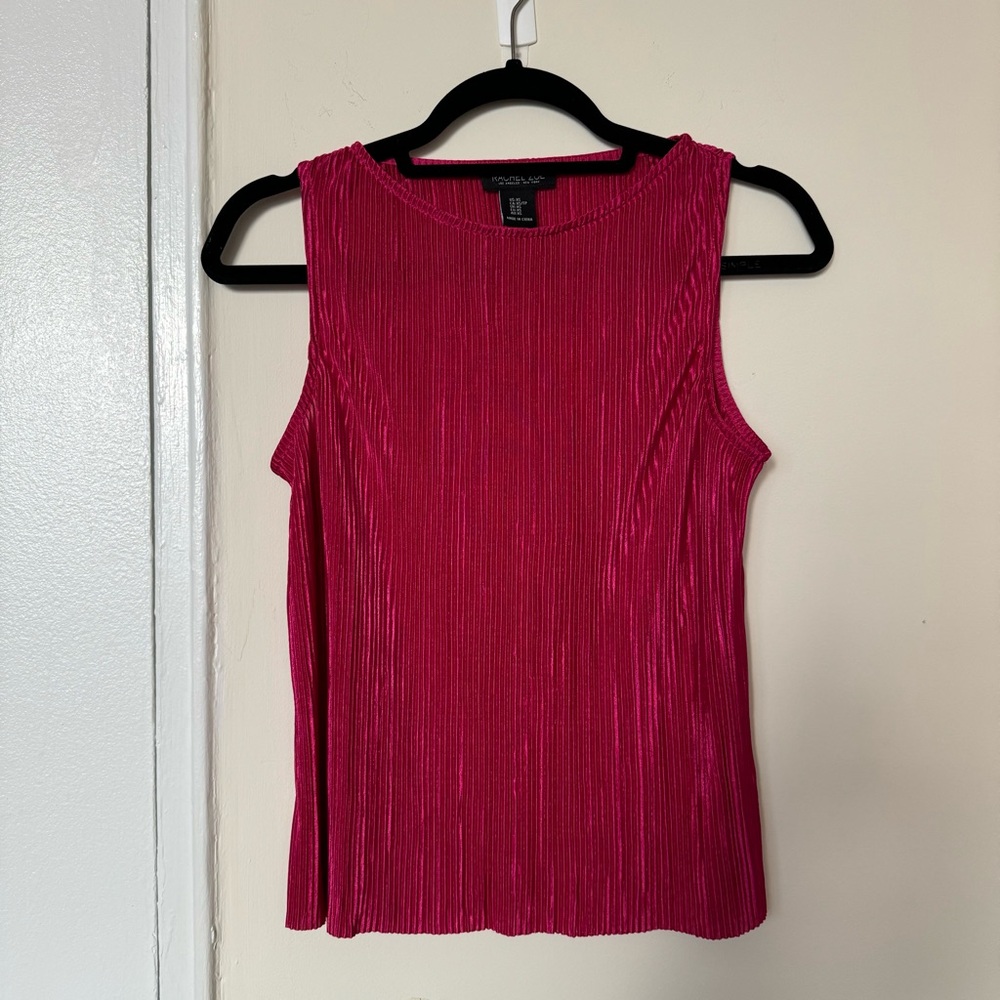 Rachel Zoe Hot Pink Plisse Two Piece Set - Picture 2 of 8